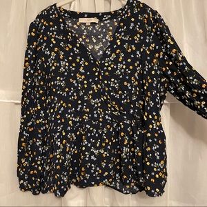 LOFT Wrap Peplum Blouse